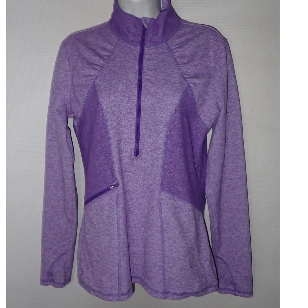 Athleta 1/2 Zip Sweatshirt Top Women M Purple Long sleeve Athleisure Workout